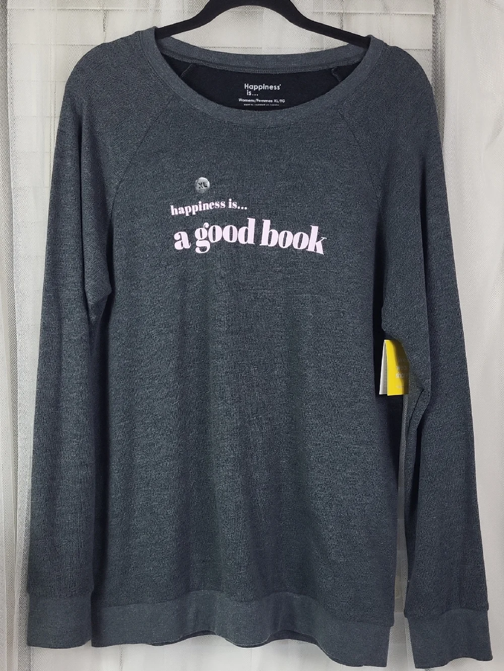 Women's Good Book Crew‎ Sweatshirt, Charcoal. Size XL